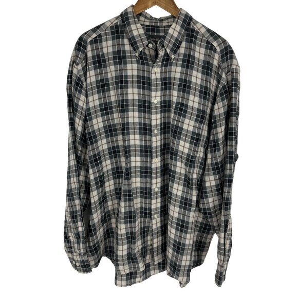 Eddie Bauer Mens Plaid Button-Down 100% Linen Long Sleeve Shirt Size XL - Picture 1 of 11